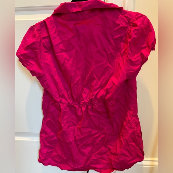 Button down, Old Navy, deep pink maternity blouse - Picture 4 of 5